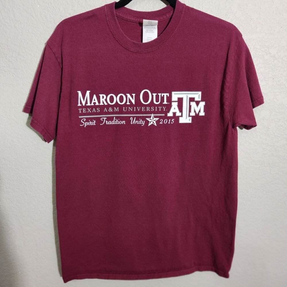 Texas A&M Maroon Out 2015 T-Shirt Gildan Ultra Cotton Unisex Spirit Tradition Un